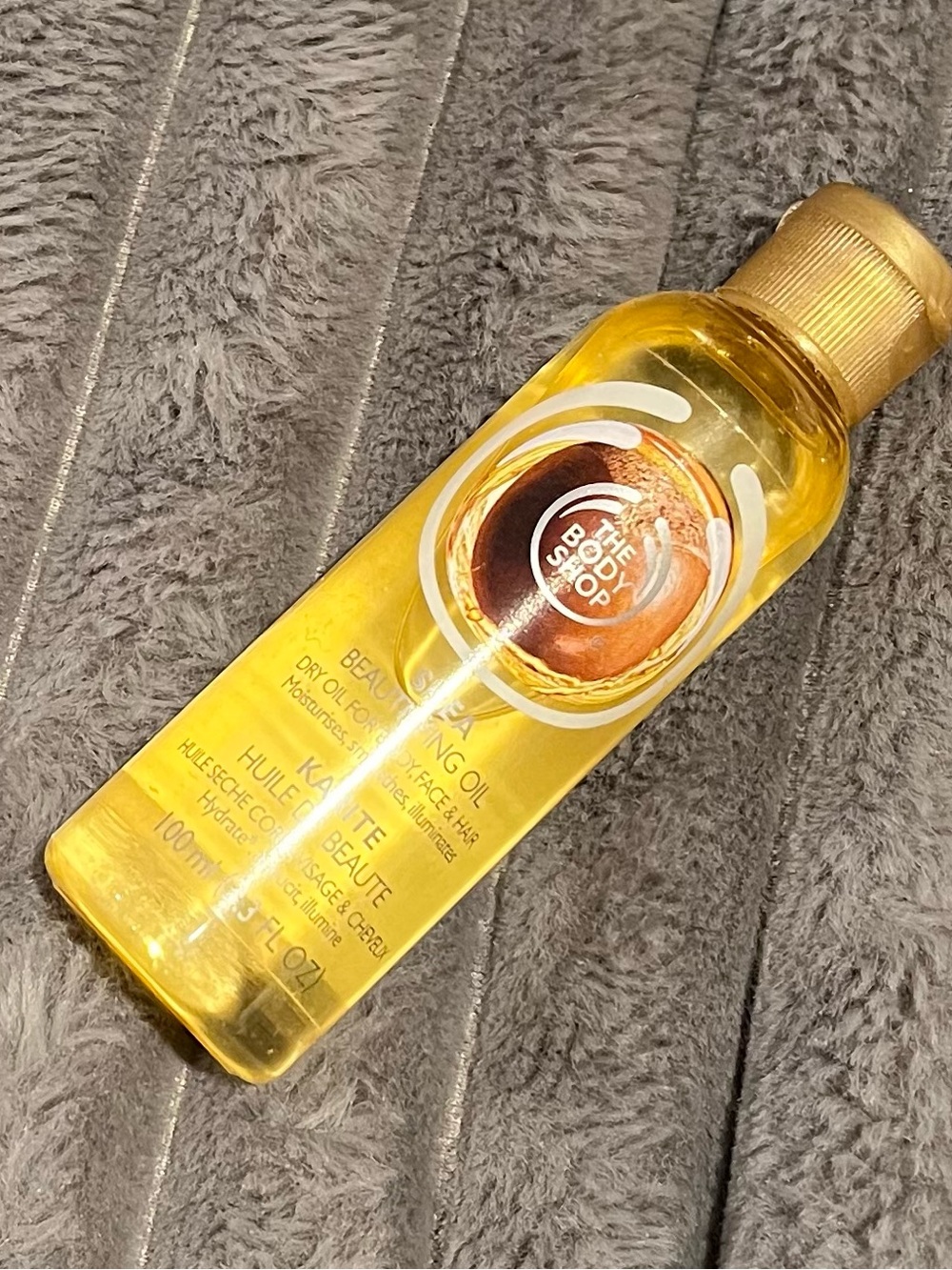 THE BODY SHOP SHEA BEAUTIFYING DRY OIL BODY FACE HAIR 3.3fl.oz FULL SIZE NEW